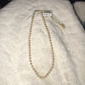 NWT Real Pearl Necklace with 14k Gold Clasp